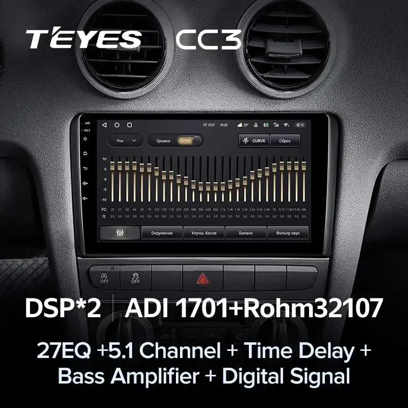 Комплект магнитолы TEYES CC3L 9.0" для Audi A3