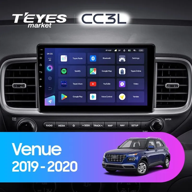 Комплект магнитолы TEYES CC3L 9.0" для Hyundai Venue