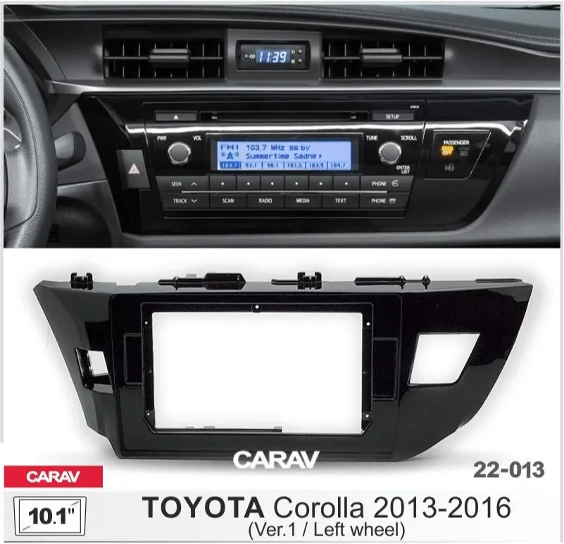Рамка переходная Carav 22-013 Toyota Corolla 2013-2016
