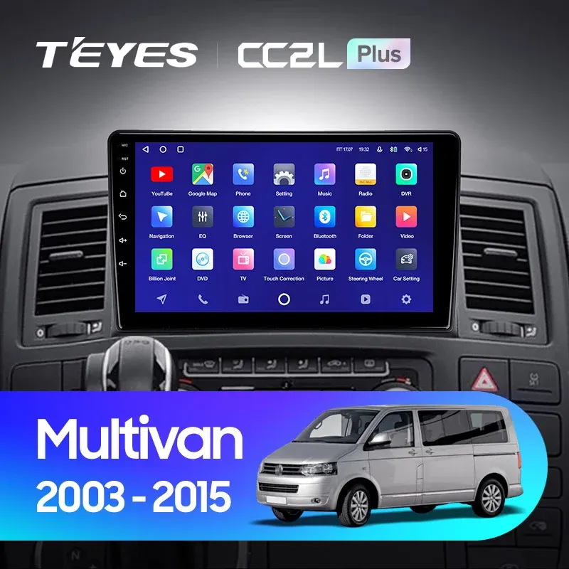 Штатная магнитола для Volkswagen Multivan 2009-2015 Teyes CC2 Plus 9.5" для Volkswagen Multivan T5 рестайлинг 2009-2015