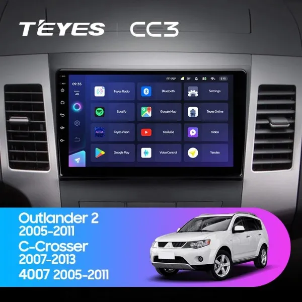 ШГУ Teyes CC3 6/128 GB Mitsubishi Outlander 2 XL 2005-2011