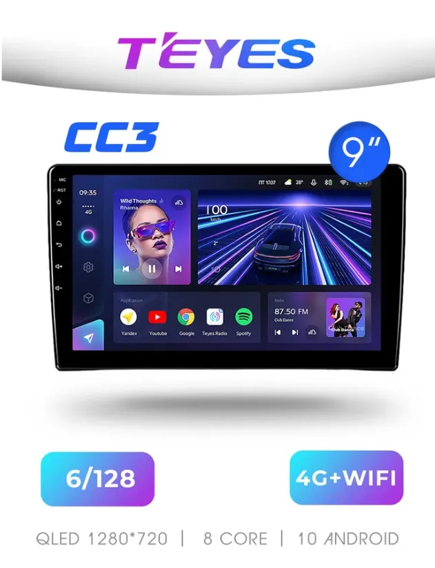 Головное устройство Teyes CC3 6/128 Universal 9"