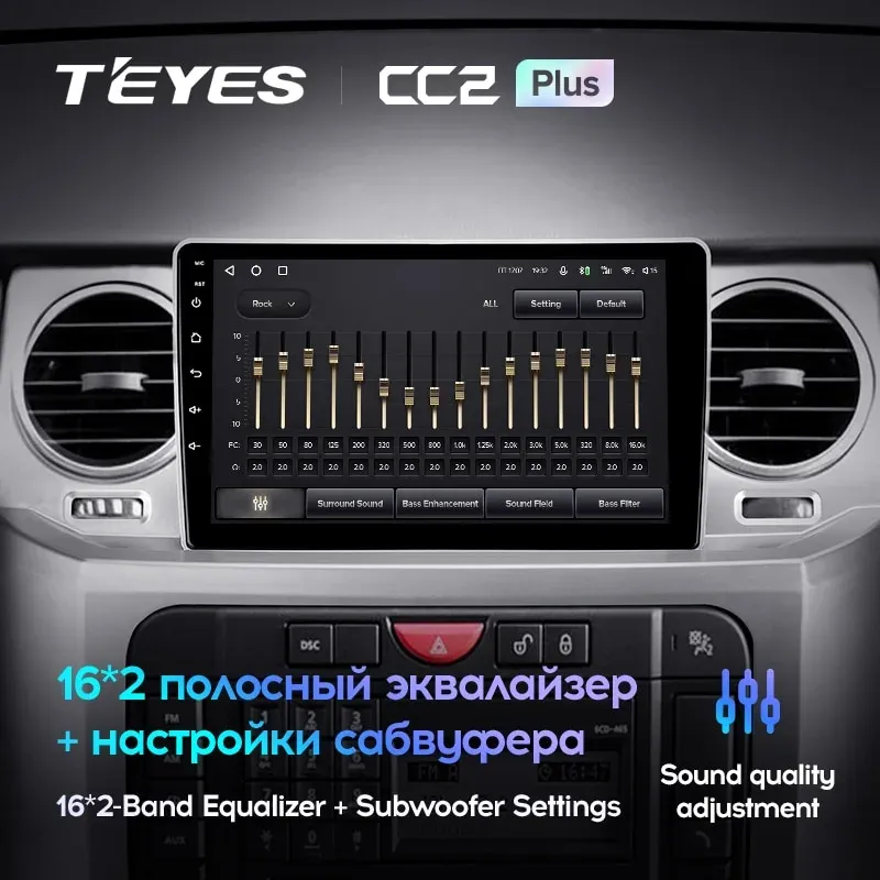 Комплект магнитолы TEYES CC2 Plus 9.0" для Land Rover Discovery III 2004-2009