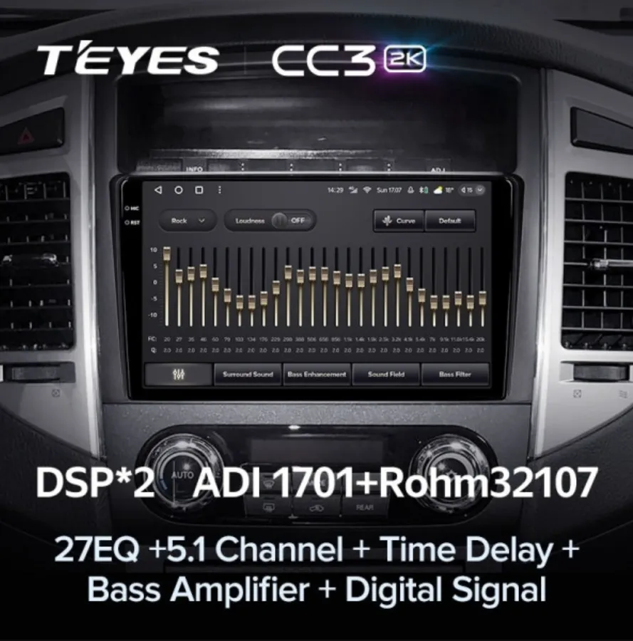 ШГУ Teyes CC3 2K 6/128 GB Mitsubishi Pajero 4 V80 V90 2006-2014