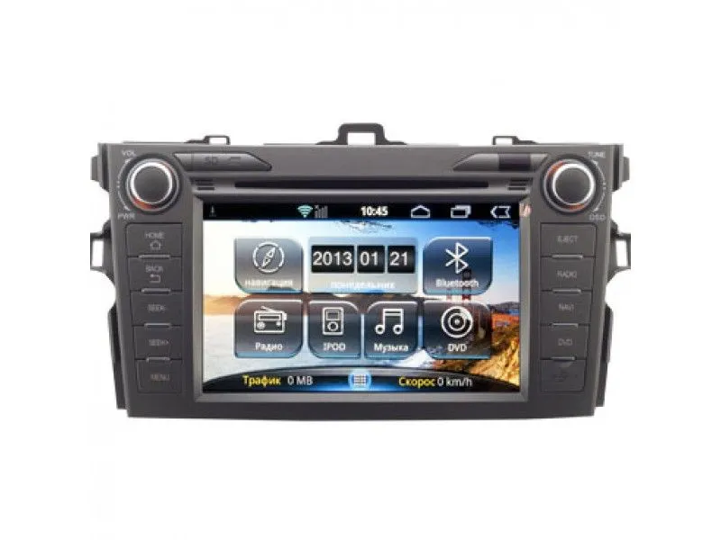 ШГУ INCAR AHR-2284 Toyota Corolla 07 DVD2din BT+TV Secam+NAVI