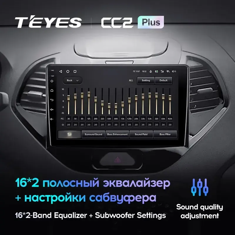 Комплект магнитолы TEYES CC2 Plus 9.0" для Ford Figo 2015-2018