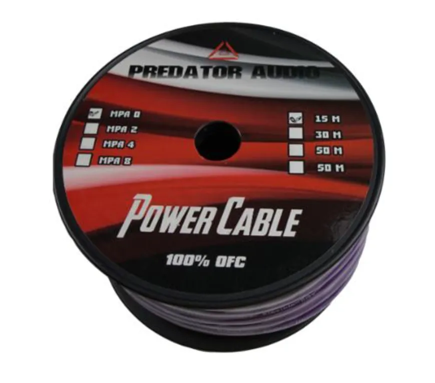 Силовой кабель Predator Audio 4AWG OFC (1б-50м)(1м)