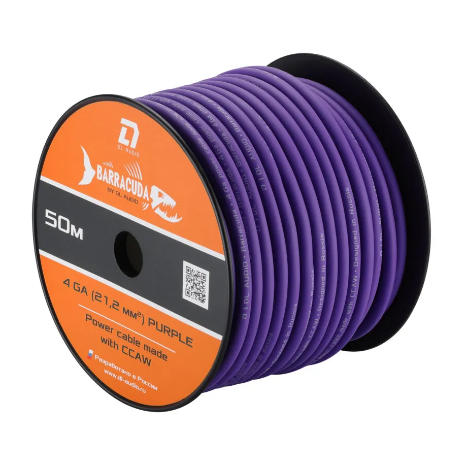 Силовой кабель DL Audio Barracuda Power Cable 4 Ga Purple (1б-50м) (1м)
