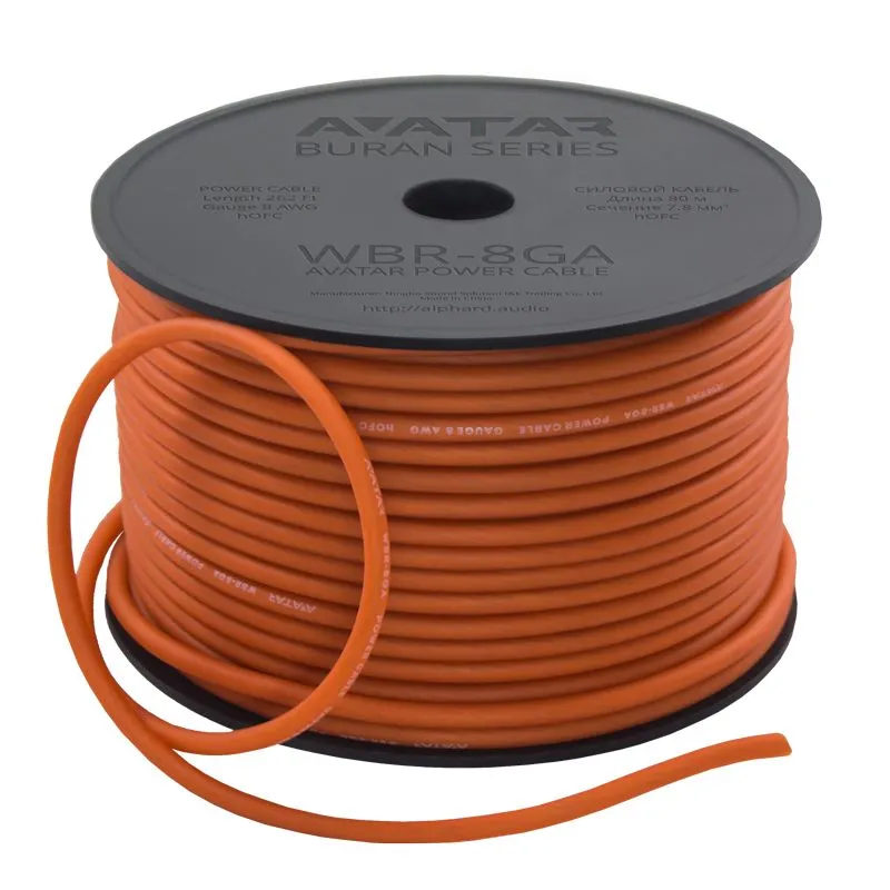 Силовой кабель AVATAR WBR-8GA (1б-80м)(1м)