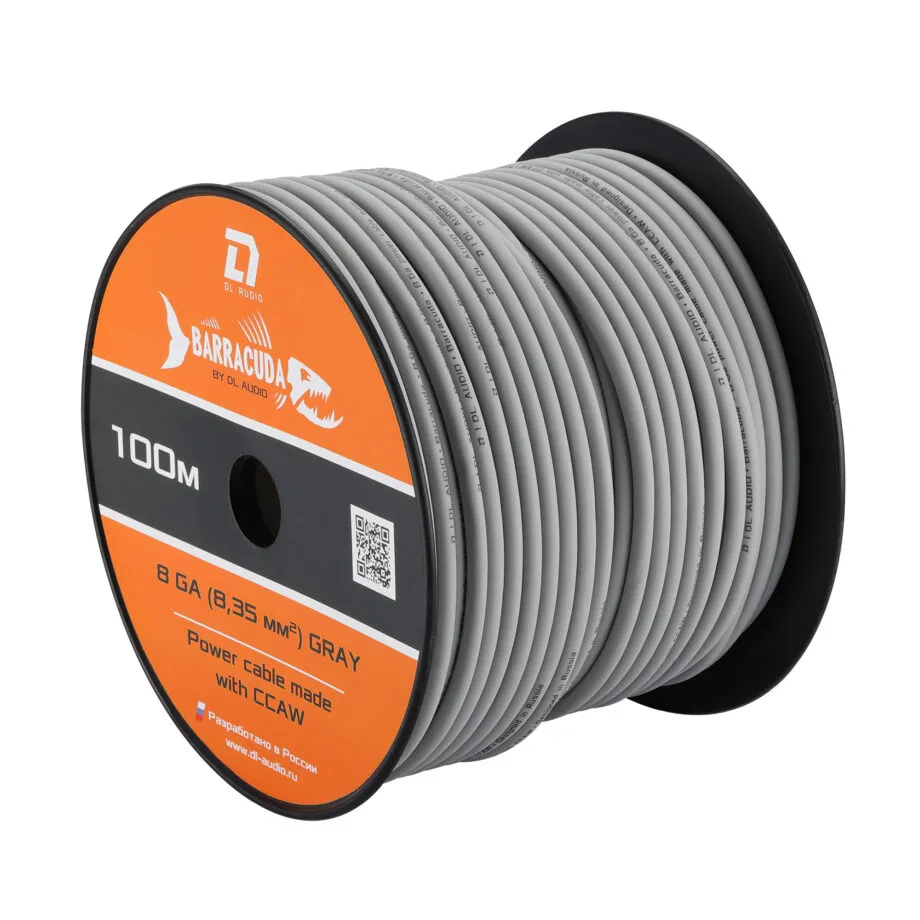 Силовой кабель DL Audio Barracuda Power Cable 8 Ga Gray (1б-100м) (1м)