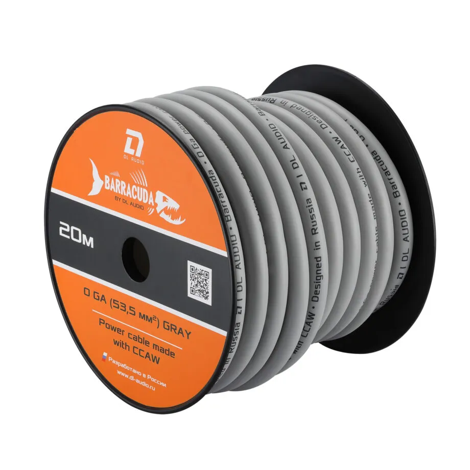 Силовой кабель DL Audio Barracuda Power Cable 0 Ga Gray (1б-20м) (1м)