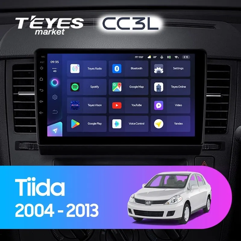 Комплект магнитолы TEYES CC3L 9.0" для Nissan Tiida