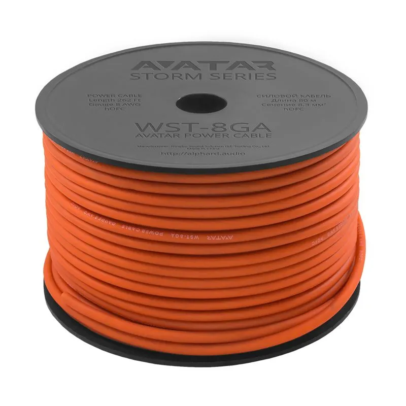 Силовой кабель AVATAR WST-8GA (1б-80м)(1м)