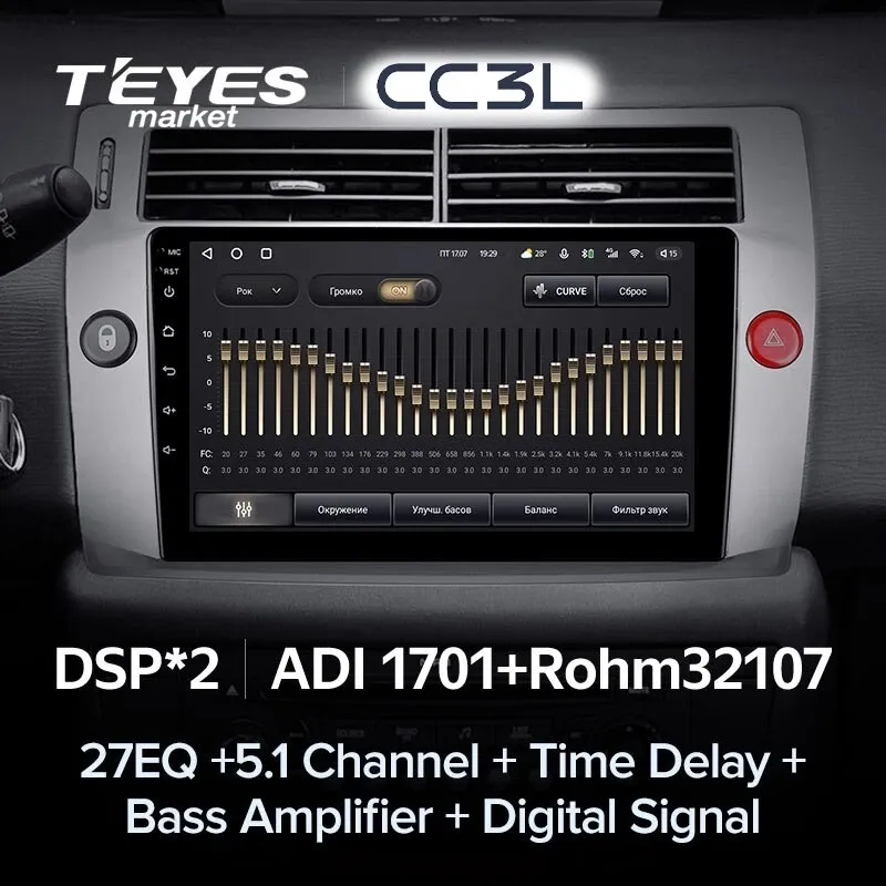 Комплект магнитолы TEYES CC3L 10.2" для Citroen C3