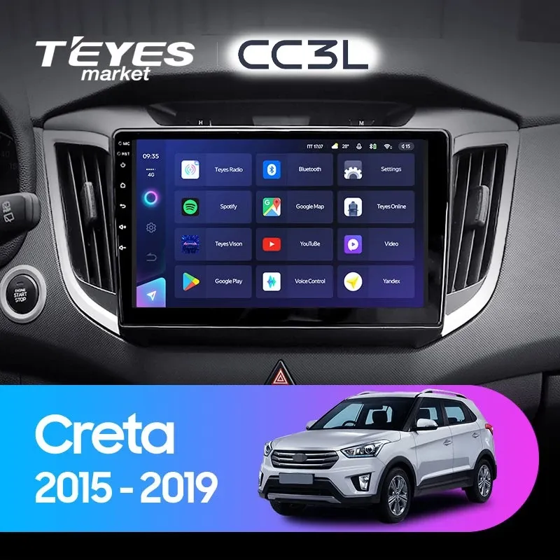 Комплект магнитолы TEYES CC3L 10.2" для Hyundai Creta