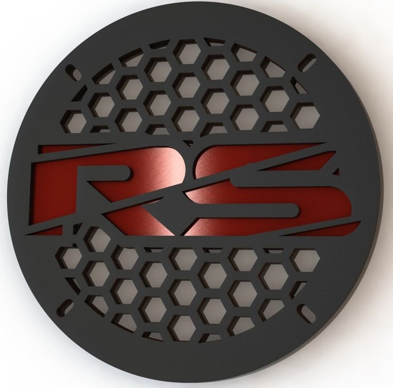 Защитная сетка (гриль) RS 8" Black/Red (надпись)
