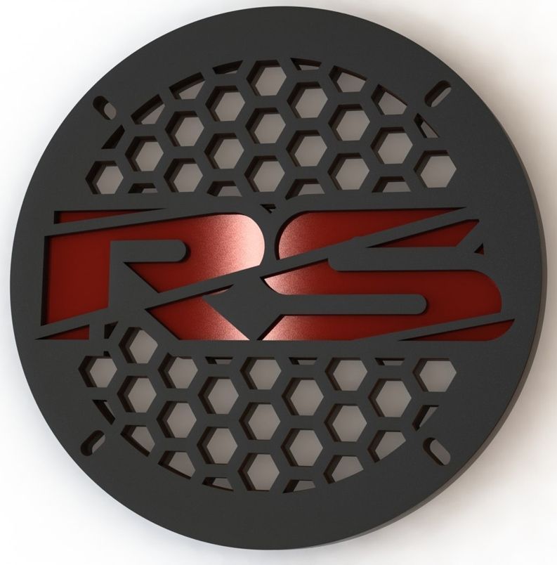 Защитная сетка (гриль) RS 10" Black/Red (надпись)